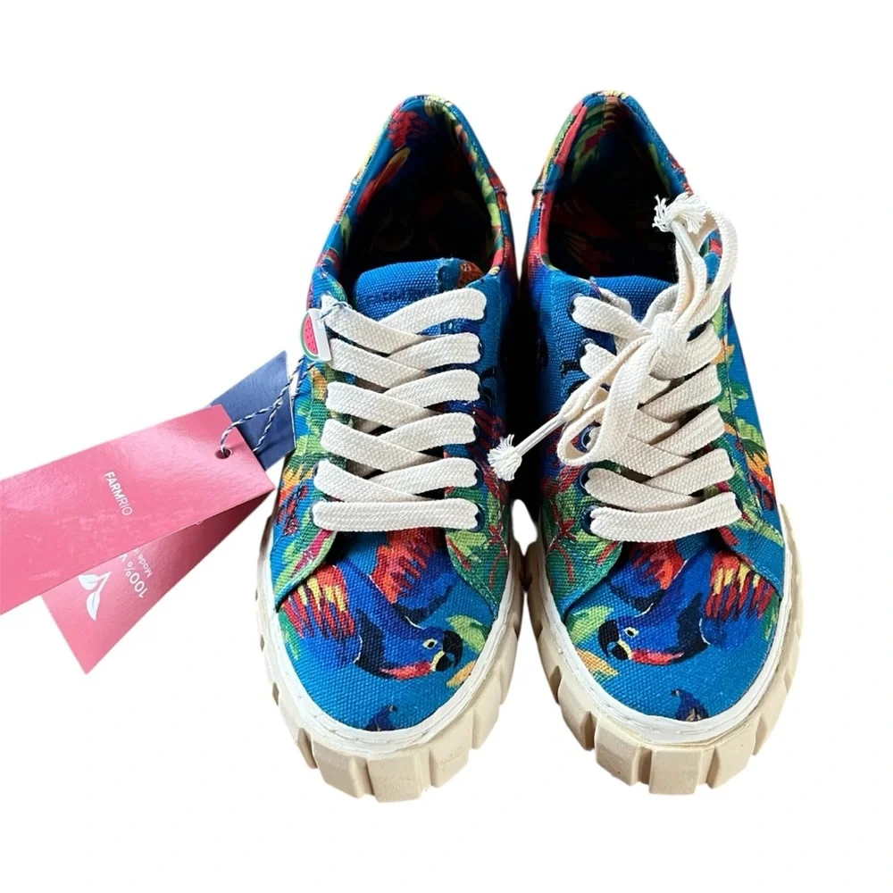 FARM RIO | NWT Blue Macaw Platform Sneaker Size 6.5 - Picture 2 of 8